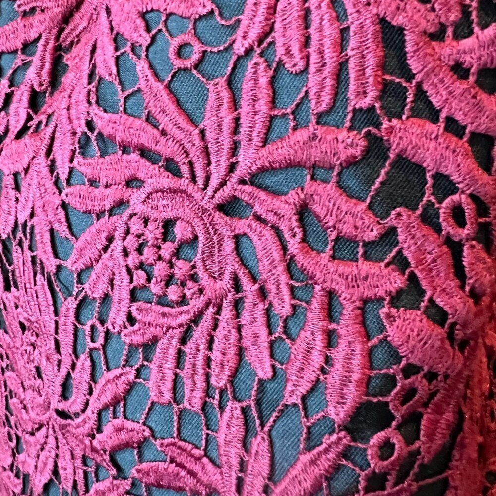 Few Moda New York Red embroidered Open Back Cocktail Dress, Size Small - Picture 5 of 16